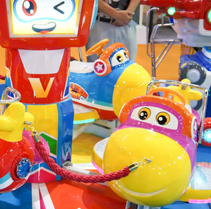 Giostra a Gettoni per Bambini, Macchina da Gioco Aeroplano Rotante per Uso Interno, 4 Giocatori, Garanzia di 1 Anno, <span class=keywords><strong>Altalena</strong></span> in Inglese - Product Image 3