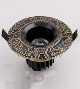 Proyecto de iluminación empotrada de latón Vintage 3W/5W/7W LED Downlight interior tallado clásico Retro Retrofit Downlight - Product Image 4