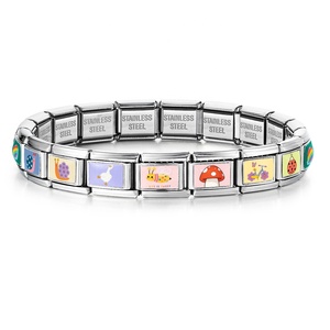 Bracelet modulaire de style italien à motif animalier mignon, en acier inoxydable électroplaqué, multifonctionnel, DIY, détachable - Product Image 5