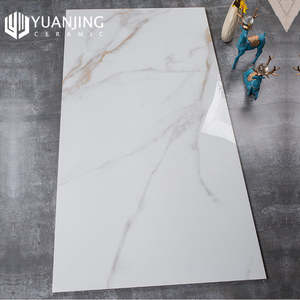 Piastrelle per pavimento in porcellana antiscivolo di lusso in marmo bianco Calacata alta 750x1500mm - Product Image 5