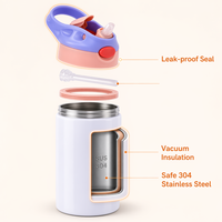 Bouteille d'eau isotherme pour enfants 12/20 oz avec poignée, en acier inoxydable 304, gourde portable pour l'école avec logo personnalisé