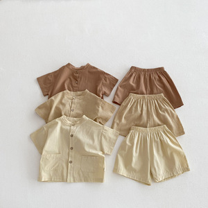 Completo Estivo per Bambini e Bambine, Camicia a Quadri in Cotone con Pantaloncini, Set Due Pezzi, Abbigliamento per Bambini 1-<span class=keywords><strong>3</strong></span> <span class=keywords><strong>Anni</strong></span> - Product Image 2