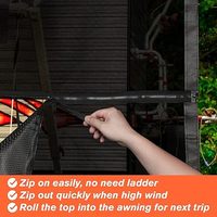 Auvent en maille PVC, protection solaire UV, résistant au vent, abri de camping rétractable avec accessoires