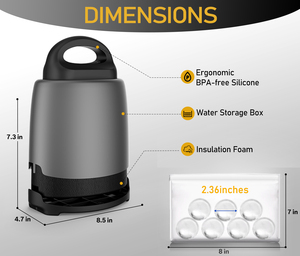 Moules à boules de glace en silicone pour <span class=keywords><strong>whisky</strong></span>-Ensemble de 2 machines rondes à fusion lente avec couvercles pour cocktails, bourbon et boissons - Product Image 4