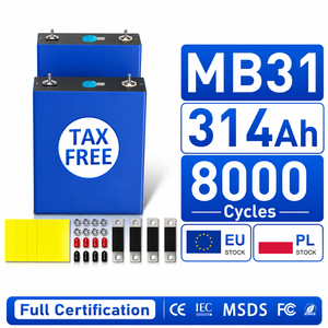 Cellule de batterie LiFePO4 3.2V MB31 314Ah en stock UE, batterie lithium LFP de qualité A pour stockage d'énergie solaire domestique 15KWH - Product Image 1
