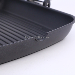 矩形可折叠压铸铝不粘涂层烤架感应底部烤盘 - Product Image 4