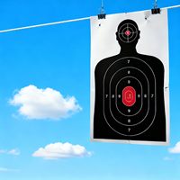 Objetivo de tiro con silueta para práctica en interiores y exteriores, para pistolas, revólveres, rifles, armas de aire comprimido y pistolas de perdigones - 14x22 pulgadas