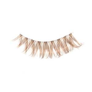 Sept paires de faux cils synthétiques bouclés 3D marron faits à la main avec bande en <span class=keywords><strong>coton</strong></span> <span class=keywords><strong>plastique</strong></span> et ruban adhésif transparent, vente en gros par paire - Product Image 5