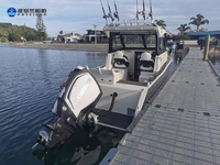 Bateau de pêche à porte ouverte, 7.5m, 25 pieds, entièrement soudé, cabine en aluminium, bateau, yacht, approuvé CE