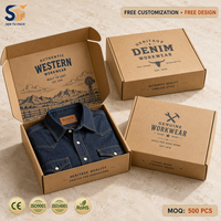 Boîte à vêtements personnalisée pour chemises, boîte d'expédition en carton ondulé, emballage couleur, vente en gros, fournisseur OEM ODM