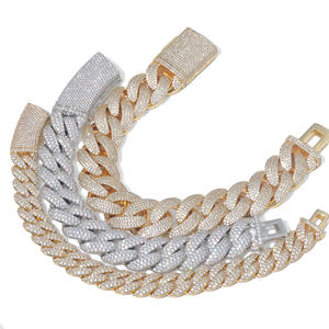 NUOYA Gioielli Hip Hop di Tendenza, Collana con Catena Cubana Placcata Oro 18K, Motivo Geometrico con Pietre Preziose Colorate per Uomo e Donna - Product Image 3