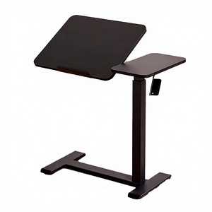 Wholesale <b>Adjustable</b> Height Mobile Laptop Desk Rolling Bedside <b>Table</b> Split Top Tilting Cart Stand - Product Image 2