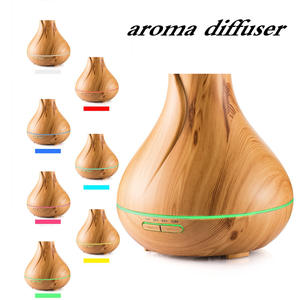 Diffuseur d'arômes à effet bois 300 ml, humidificateur avec lumière nocturne 7 couleurs pour usage domestique - Product Image 2