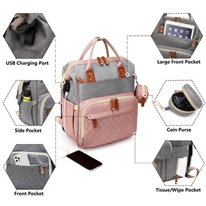 Sac imperméable pour bébé avec lit moustiquaire organisateur de couches maman couche sac à main extérieur voyage en plein air femmes fourre-tout sac à couches - Product Image 4