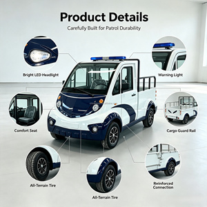Véhicule de patrouille électrique compact et fermé, 4 places, voiture de sécurité électrique silencieuse pour les zones résidentielles et les parcs commerciaux - Product Image 1
