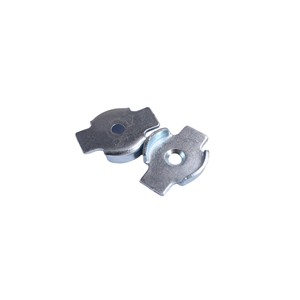 Piezas de Estampado de Precisión de Chapa Delgada con Borde de Arco de Doble <span class=keywords><strong>Oreja</strong></span> y Orificio Central, Chapadas en Zinc - Product Image 1