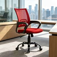 Chaise de bureau ergonomique de style contemporain avec soutien lombaire, certifiée BIFMA, dossier mi-haut en maille, chaise relevable pour projets de bureau