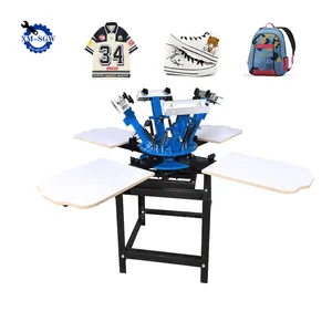 Hot Selling Automatic 4 Color Carousel Silk Screen Printing Machine For T-shirts/ Cloths/Textil/Garment