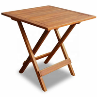 Kleiner Klappbarer Gartentisch Beistelltisch für Terrasse Outdoor Kaffee Tee Getränke Teakholz Picknicktisch