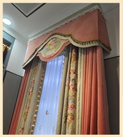 Polyester coton soie velours velours ignifuge canapé rideau drapé tapisserie d'ameublement jacquard rideau tissu 200-500GSM