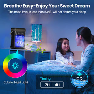 Небольшой вентилятор охлаждения, портативный вентилятор кондиционера для комнаты, офиса, кемпинга, Умный вентилятор с 7-цветной подсветкой, 2/4 ч таймера - Product Image 6