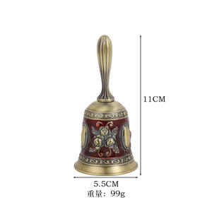 Campana a manovella elegante europea in lega di zinco a mano con campanello a manovella a forma di rosa - Product Image 3