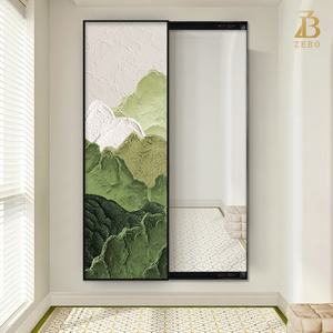 Miroir élégant à mouvement oscillant avec finition chromée pour une touche d'élégance moderne dans votre maison. Le miroir coulissant est mobile. - Product Image 2