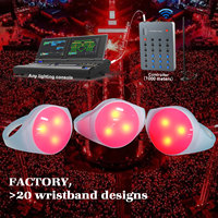 Bracelet LED rechargeable avec télécommande 2.4G, bracelet LED élastique réglable