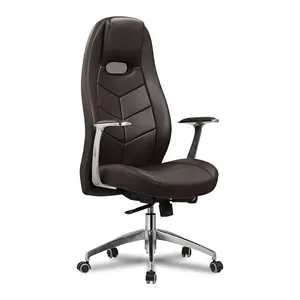 High Back Adjustable Modern Executive Ergonomic Pu Leather Office Manager Chair Black Brown Green Yellow Chairs Office