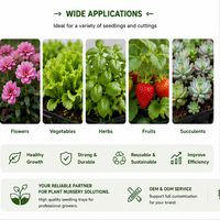 Barquettes de semis en plastique multi-cellules pour la germination des graines de fleurs et de légumes en agriculture en serre