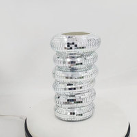 Vase en céramique abstraite RJ0139, vase disco avec miroir en verre, pot en polyrésine, décoration d'intérieur, ornement de jardin, caractéristiques des fleurs