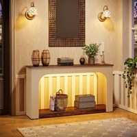 Table console en bois Tribesigns de 55 pouces avec éclairage LED, meubles de salon, couloir/entrée