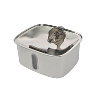 Fontaine à eau automatique carrée en acier inoxydable pour chiens et chats de grande taille, 9L, distributeur d'eau pour animaux de compagnie, bol intérieur avec indicateur de niveau d'eau