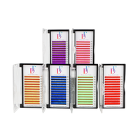 No Stick Real Eyelash Extensions Plateaux de cils de couleur Volume Plume Style Lashes