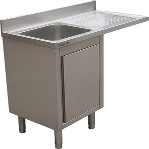 Évier commercial en acier inoxydable à cuve unique 1200*700*950mm avec égouttoir et armoire de rangement pour la <span class=keywords><strong>restauration</strong></span> et les restaurants - Product Image 2