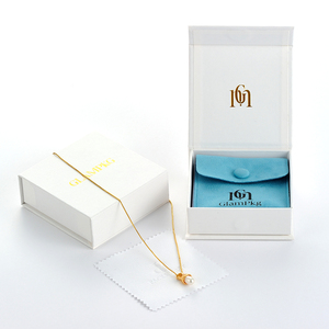 GLAMPKG Printed LOGO <b>Magnetic</b> Closure Jewellery Gift Paper Box Luxury Folding <b>Magnetic</b> Jewelry <b>Button</b> Pouch Packaging - Product Image 5