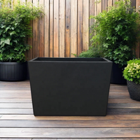 Tôle d'acier noir en acier corten jardinière rectangle métal extérieur boîte de jardin