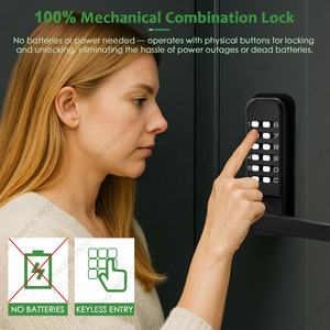 Serrure <span class=keywords><strong>de</strong></span> <span class=keywords><strong>porte</strong></span> à <span class=keywords><strong>code</strong></span> mécanique sans clé moderne, à combinaison, en alliage <span class=keywords><strong>de</strong></span> zinc, à <span class=keywords><strong>poignée</strong></span> simple - Product Image 4