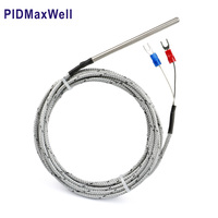 Termopar tipo J, sensor de temperatura de longitud de sonda de 100mm de diámetro y 5mm de diámetro