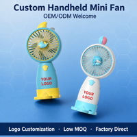 Mini-ventilateur portable moderne en ABS avec logo personnalisé, léger, silencieux, rechargeable par USB, pour le bureau, les activités de plein air