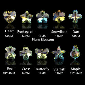 Cuentas colgantes de cristal AB Aurora para fabricación de joyas, cristales transparentes brillantes a granel, corazón, estrella, flor, pendientes de abalorios DIY - Product Image 3