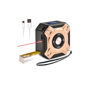 Ruban métrique 2 en 1 de 40m + 5m de portée Appareil de mesure de la longueur du câble Ruban de mesure de la distance laser numérique en alliage métallique - Product Image 2