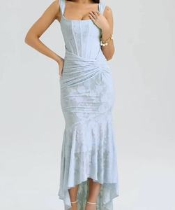 Đầm dự tiệc kiểu đuôi cá chất liệu chiffon thêu hoa, kiểu dáng áo camisole phong cách Âu Mỹ, eo empire. - Product Image 1