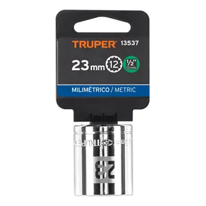 BOX 6 23mm <b>Socket</b>, <b>12</b> <b>Points</b>, 1/2" Drive, TRUPER - Product Image 4