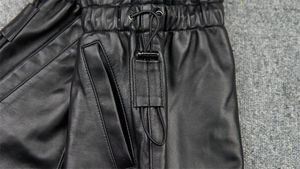 2613 alta qualità in pelle sartoriale elasticizzata in vita a pieghe pantaloni corti da <span class=keywords><strong>donna</strong></span> impreziositi - Product Image 6