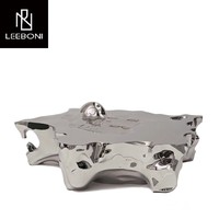 Lumière Luxe Designer Style Creative Villa Modèle Chambre Salon Spécial-Forme Gravier Table Basse En Acier Inoxydable