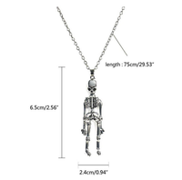Drop Shipping Punk Style Trending Memorial Gift Halloween Couple Collier Dark Style Human Pendant Fashion Pendant Colliers