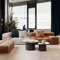 Canapé modulaire minimaliste moderne en forme de L, capitonné en tissu, avec chaise longue, pour salon, hôtel, villa