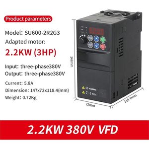 Inversor de Frecuencia Variable Tdiozabkx VFD de 2.2kw 380v Trifásico para Control de Velocidad de Motor - Product Image 2