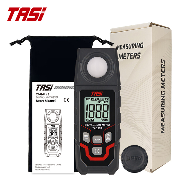 TASI TA636A Digital Light Meter 0~200000lux Lux Meter Cheap Speed Measuring Instrument for LED Lighting
